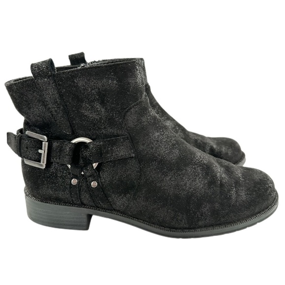 Aerosoles Sweet Ride Harness ankle booties size 8.5 black faux suede boots - Picture 11 of 11